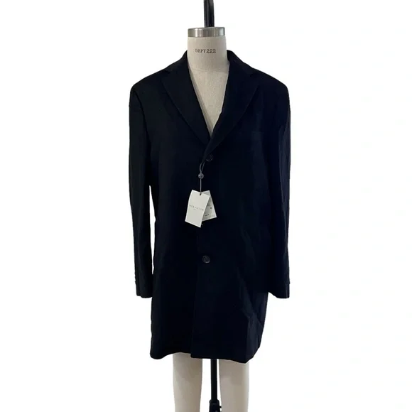 Jack Victor Westley Wool & Cashmere Overcoat in Black Men’s Size 44R